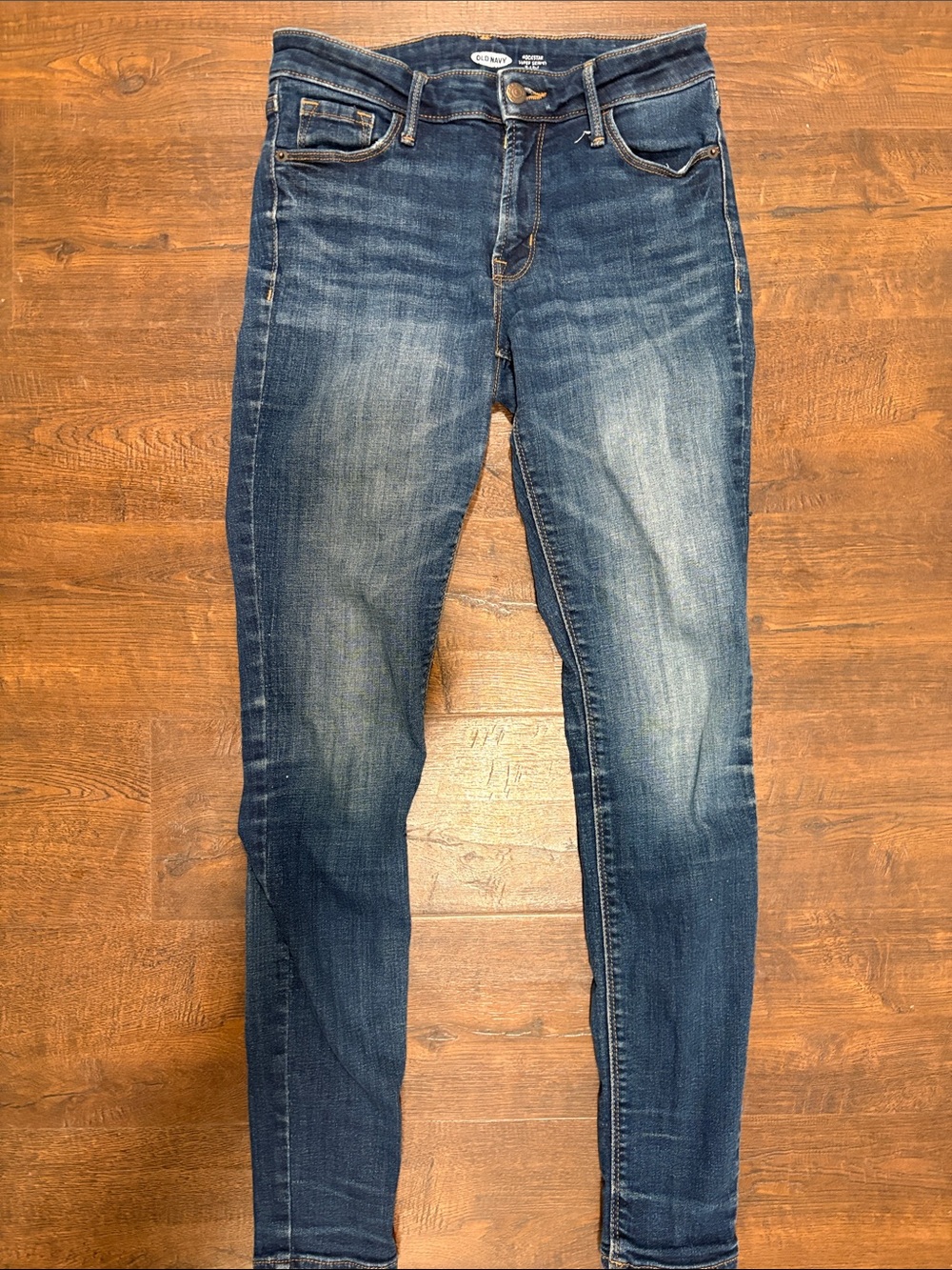 Old Navy Women’s Blue Skinny Jeans with Faded Wash 4 Long